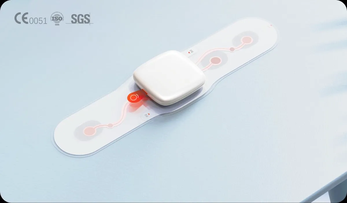 GCS Elite wearable ECG patch on table